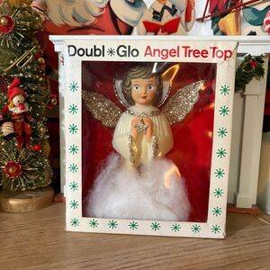 Vintage Christmas Doubl Glo Angel Tree Topper *DAMAGED